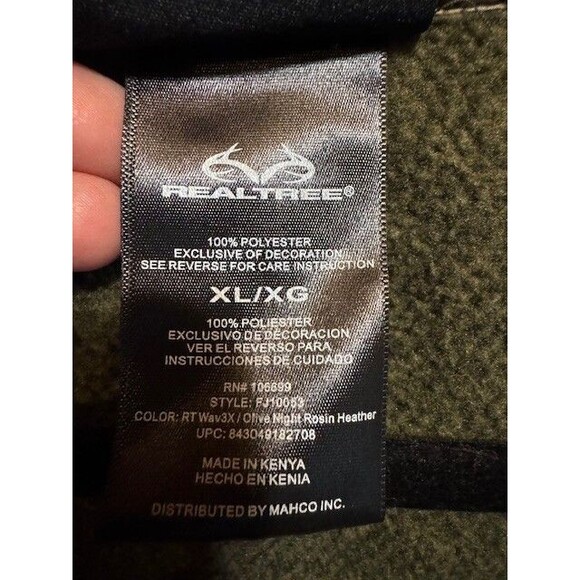 Mens XL RealTree Jacquard Fleece Pullover Timber‎ Camo Camouflage Jacket Shirt - Picture 7 of 14